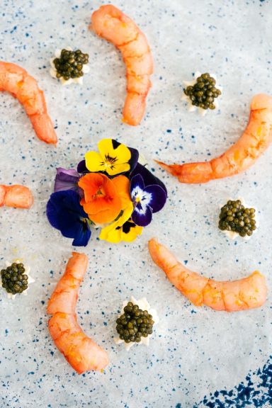Marinated prawns&caviar